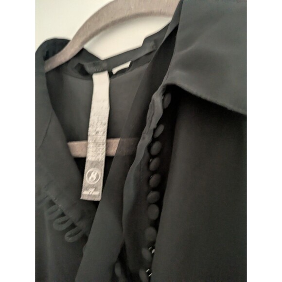 KENSIE  WOMENS BLACK COLLARED DRESS Small A-LINE Tie Belt - Picture 7 of 7